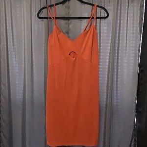 Velvet burnt orange dress